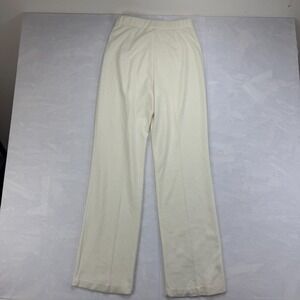UNIONMADE Ankle Pants Women 12 Ivory Stretch Easy Care Elastic Waist Pull On USA
